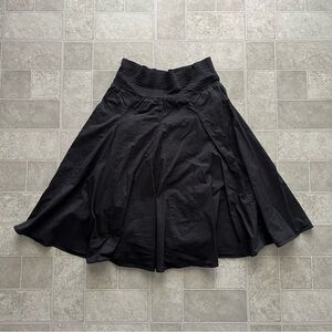 Y2k Old Navy Black A-line Layered Pleated Midi Skirt Xsmall